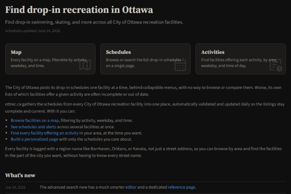 Find drop-in recreation in Ottawa